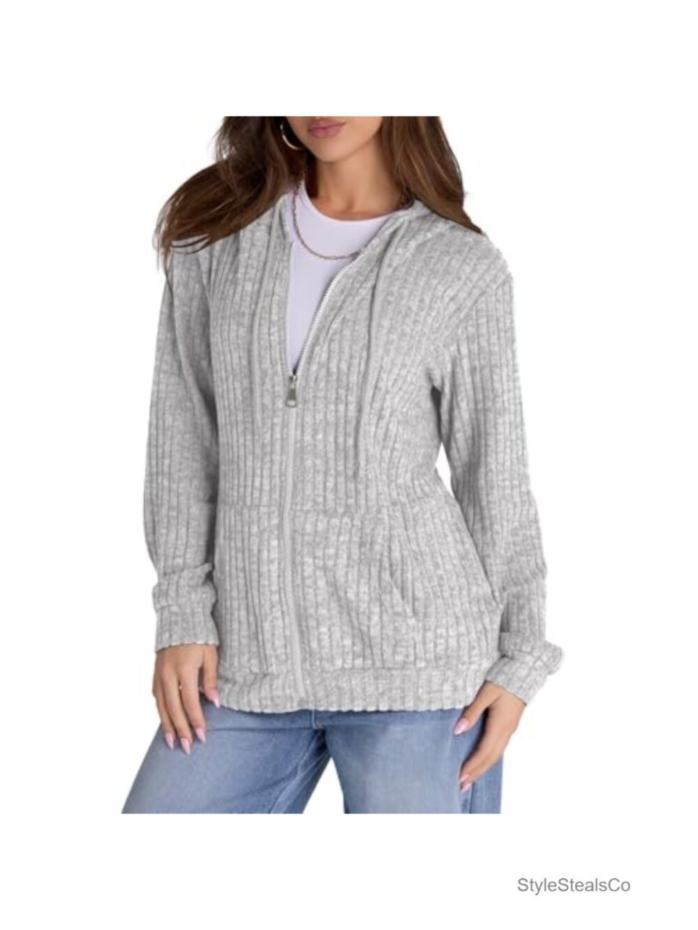 Zip Up Hoodie Women Oversized Sweatshirt Long Sleeve Fall Lightweight Jackets